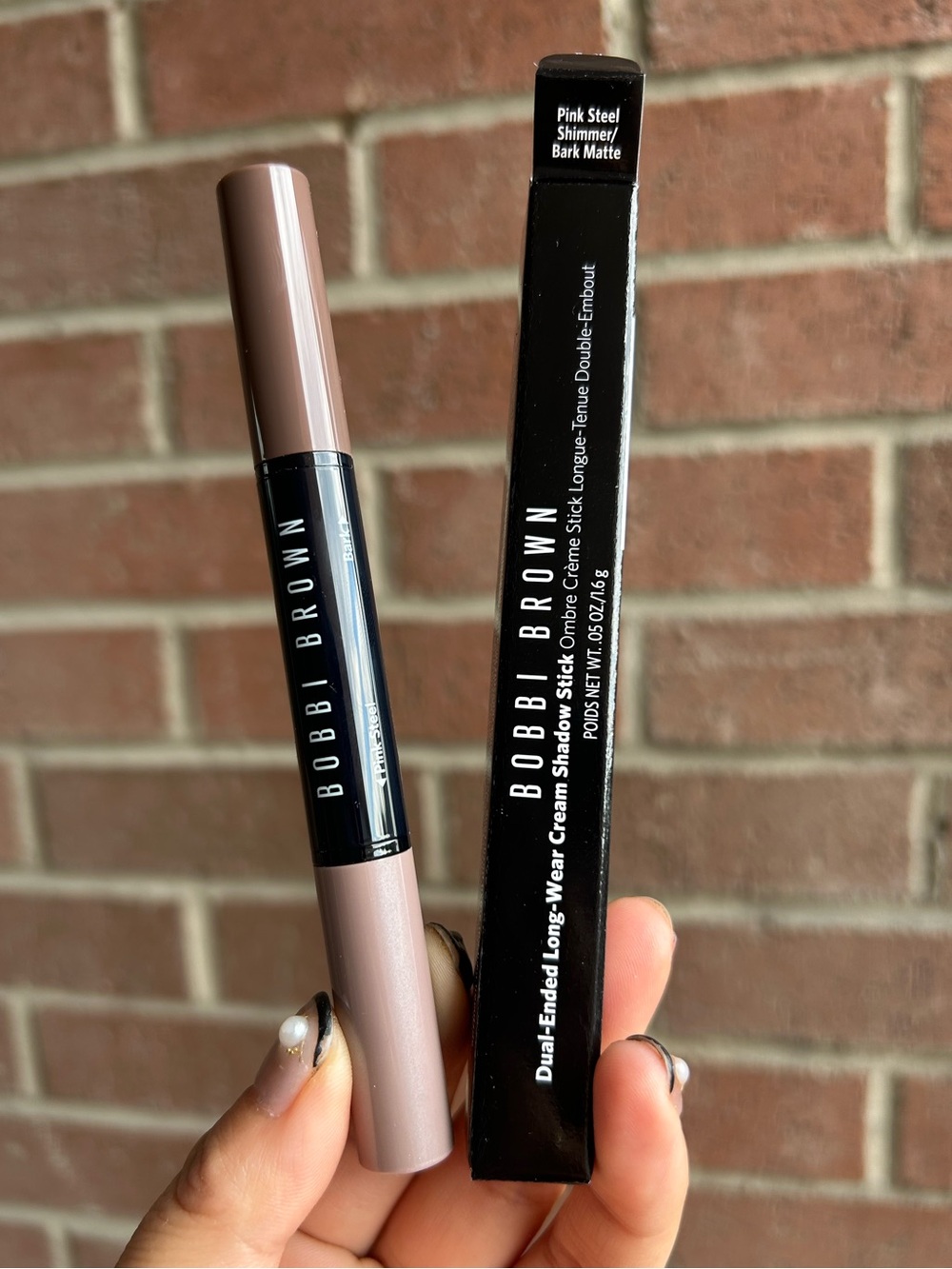 Bobbi Brown Dual-Ended Long-Wear Cream Shadow Stick in Pink Steel/Bark